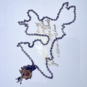 Panama Artisan Fossil Shell Silver Wire-Wrapped Necklace